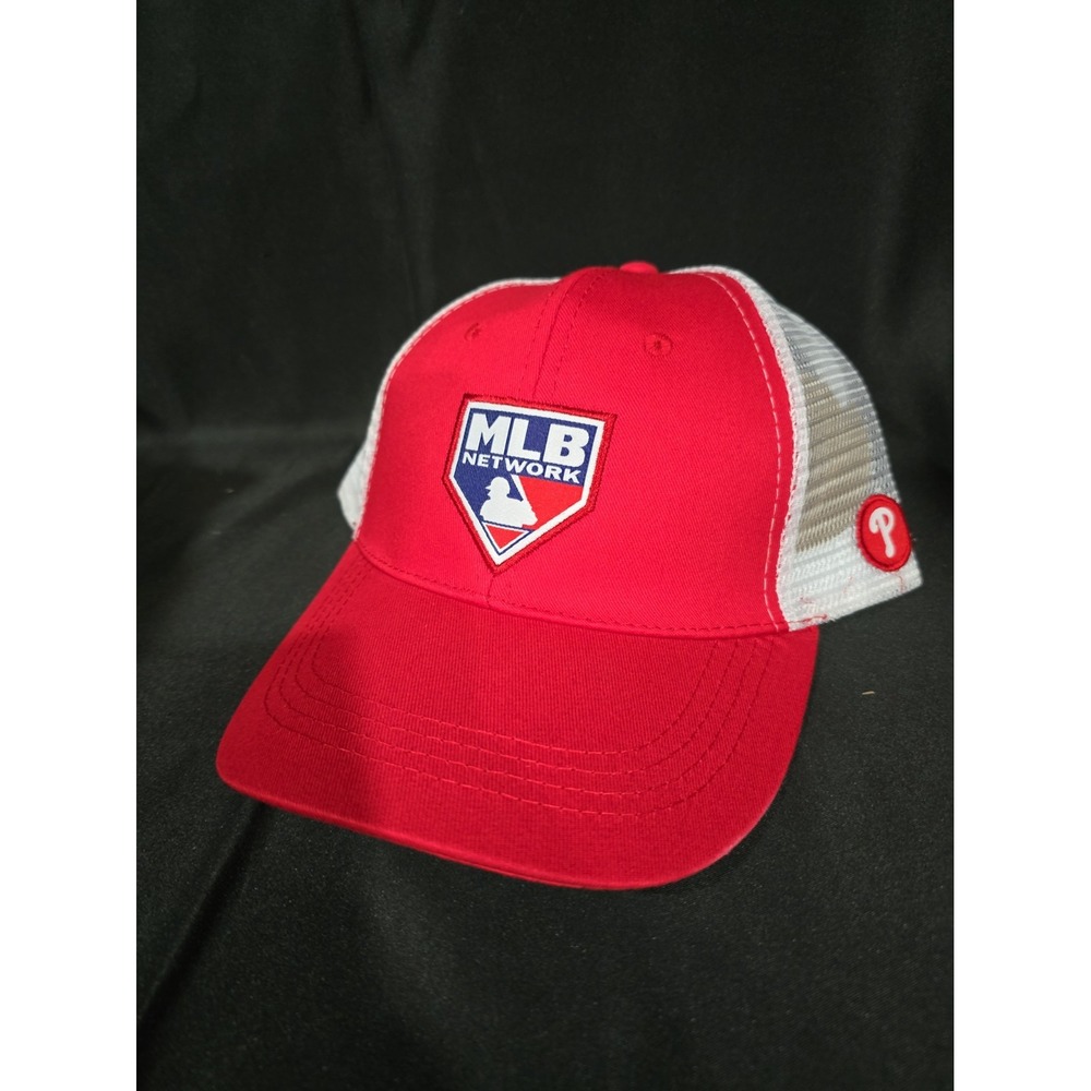 MLB Network Employee Philadelphia Phillies Patch Snapback Hat Red White Trucker